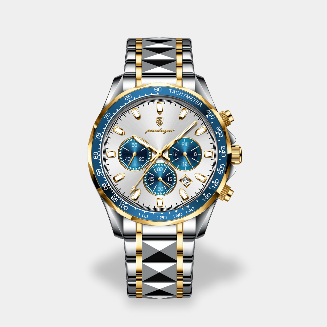 Men's classic watch clear dial date function durable matte finish strap water resistant timeless style