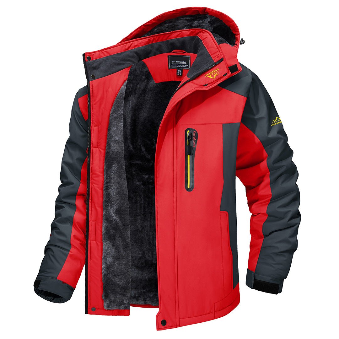 Aiden men's heavy-duty zip-up winter jacket in neutral tone with insulated lining for outdoor adventures