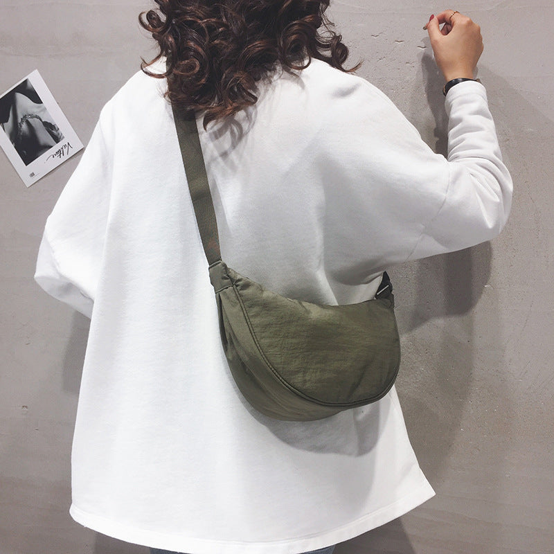 Nevaeh crescent crossbody bag women lightweight casual zip-top adjustable strap everyday shoulder bag