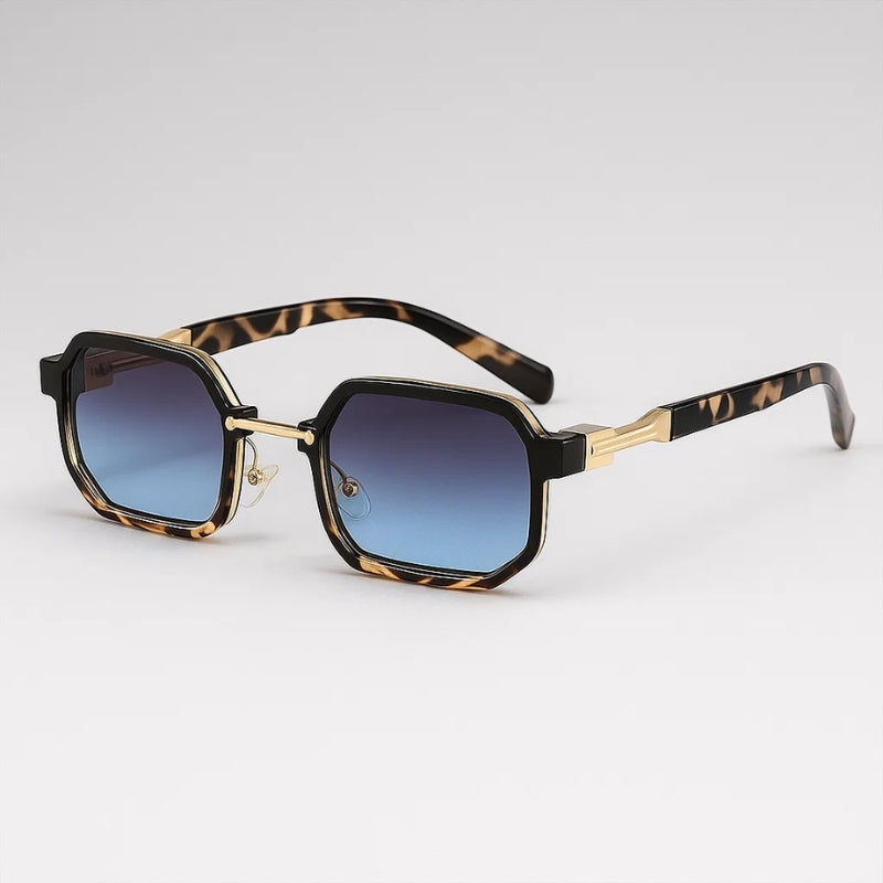 Bold square acetate sunglasses UV400 protection, sculpted silhouette for fashion-forward wearers