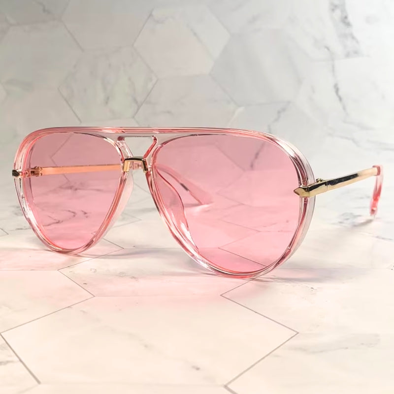 1970s aviator sunglasses gold-tone acetate frames gradient lenses retro vintage UV protection