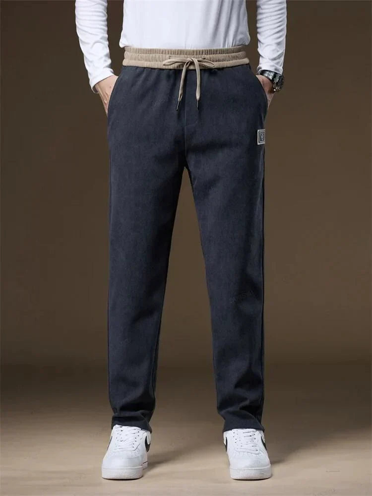 Brown relaxed fit joggers for men with drawstring waist and elastic waistband for all-day comfort
