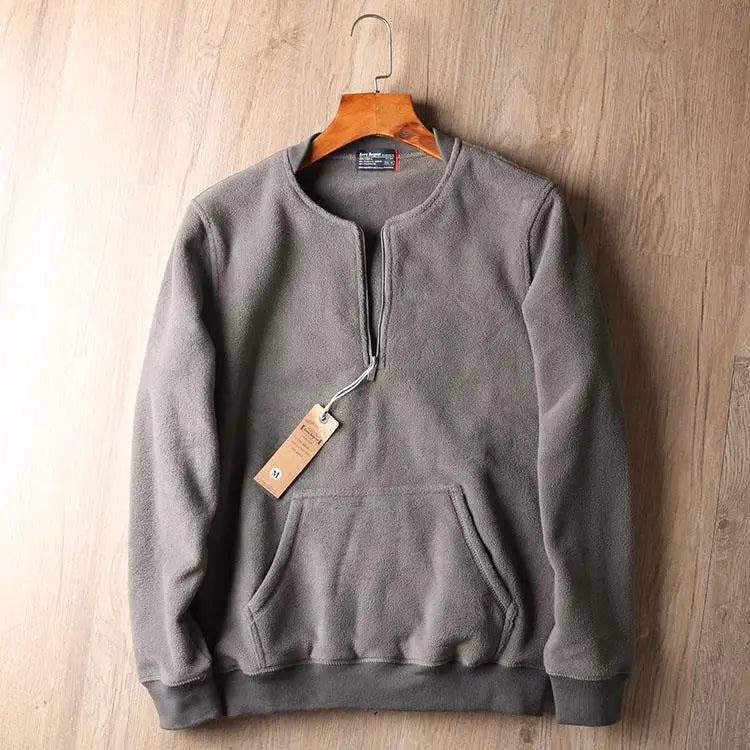 Midland quarter-zip pullover ultra-soft fleece collarless minimalist design for outdoor warmth