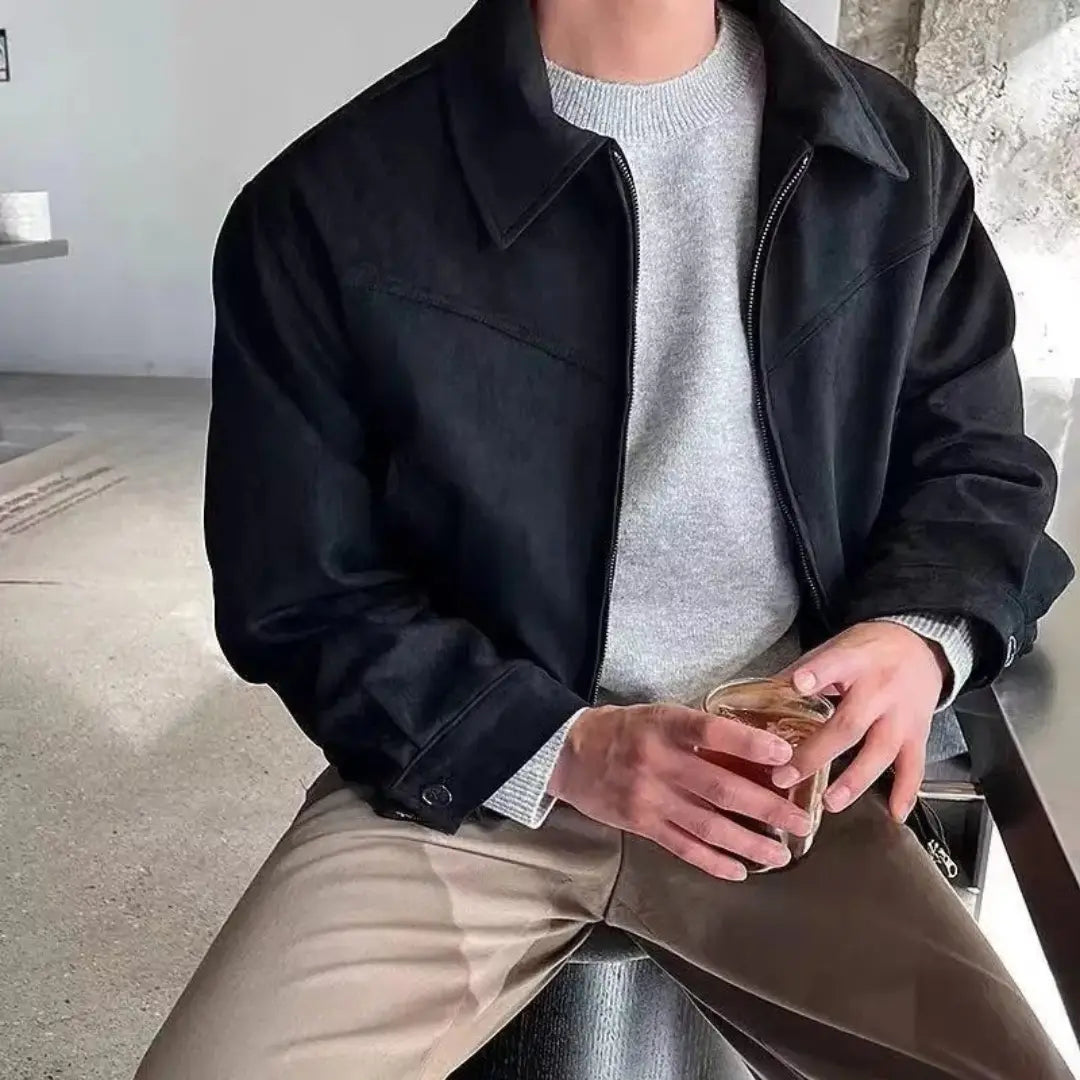 Stéphane Parker men's plush streetwear jacket classic lapel design soft premium spring outerwear
