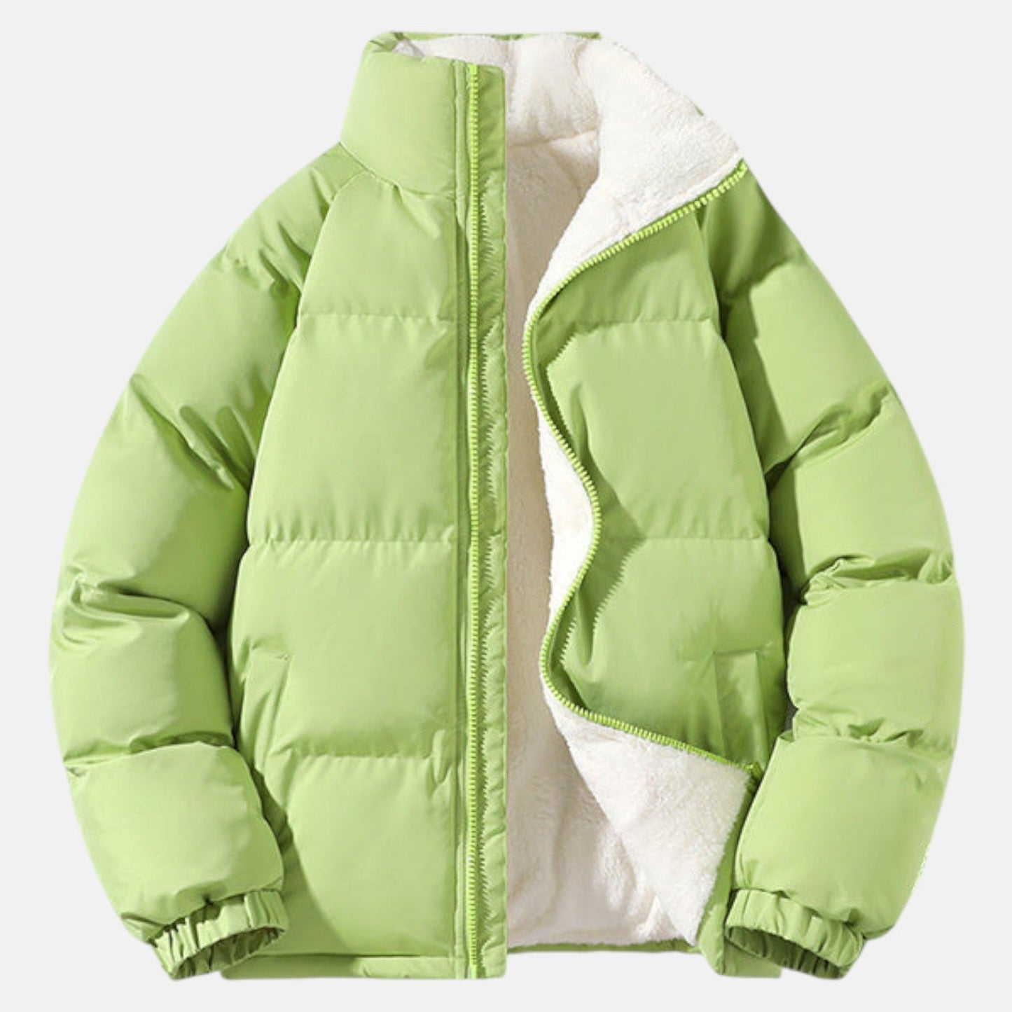 Men's cotton puffer jacket modern cut high collar windproof insulation cold weather outerwear