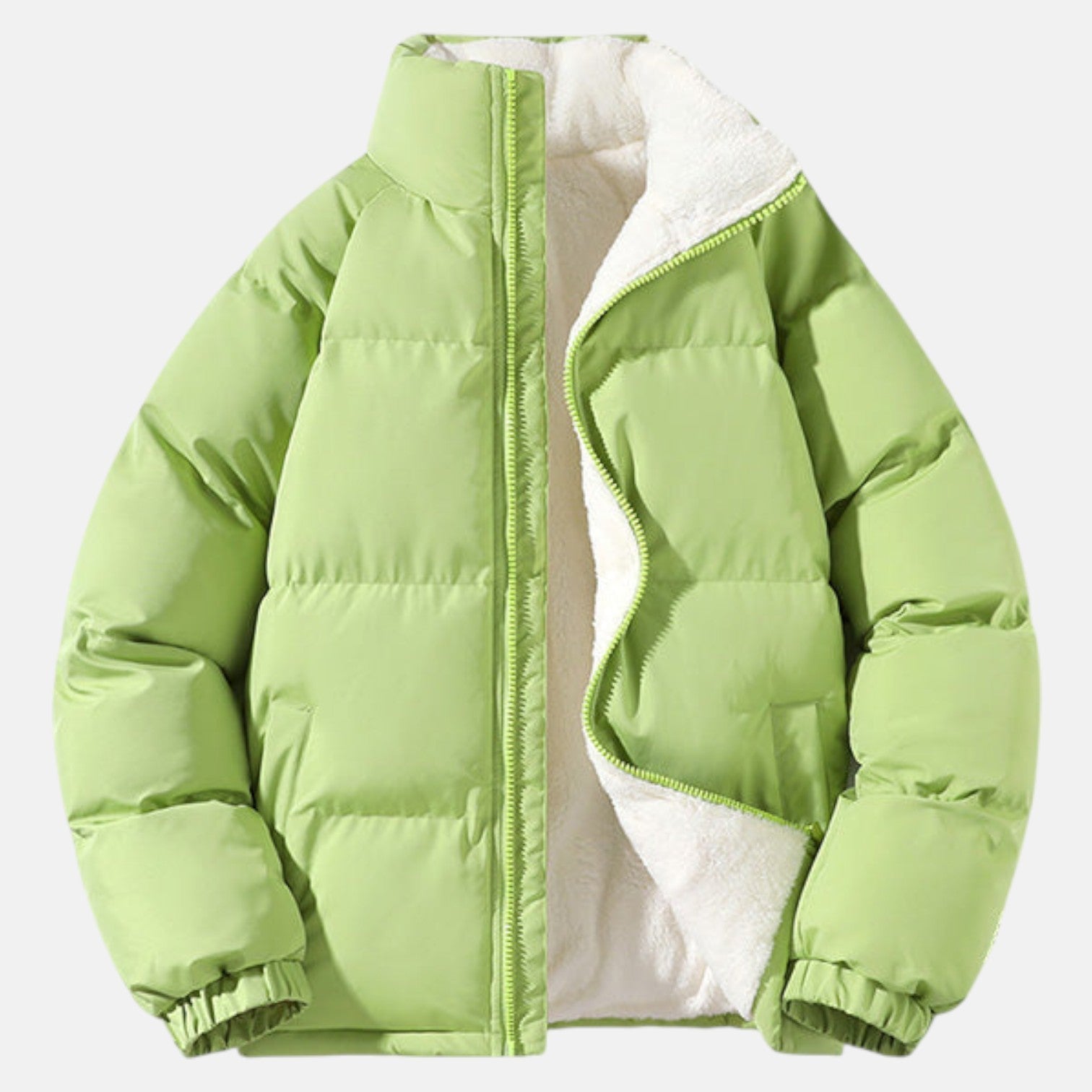 Men's cotton puffer jacket modern cut high collar windproof insulation cold weather outerwear