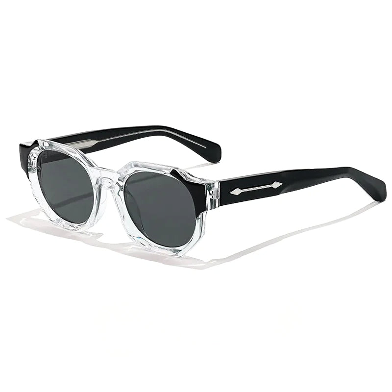 Bold square retro sunglasses sculpted thick acetate frame UV400 protection vintage-inspired style