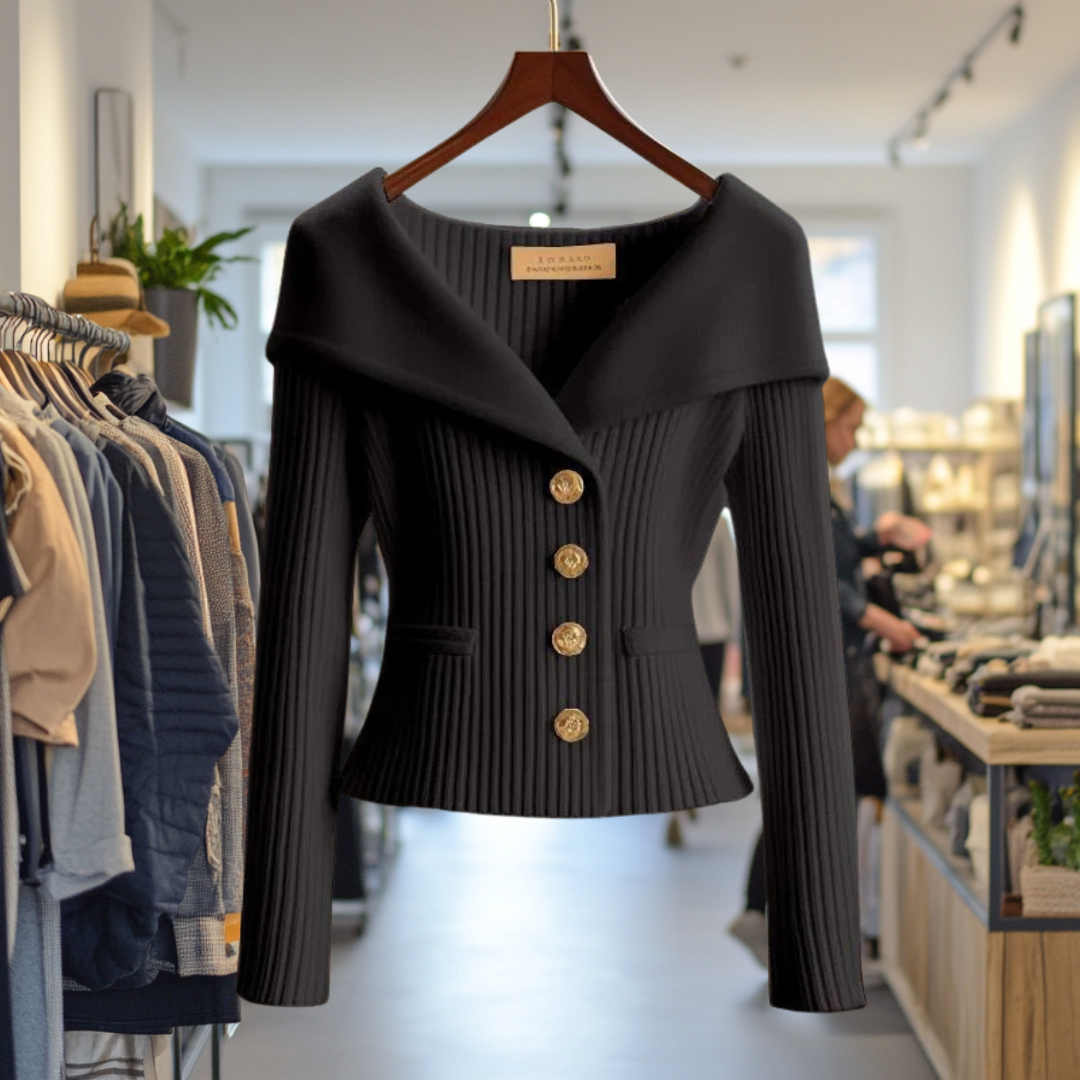 Women's luxury knit vest elegant ribbed texture soft wool-blend warm timeless refined silhouette
