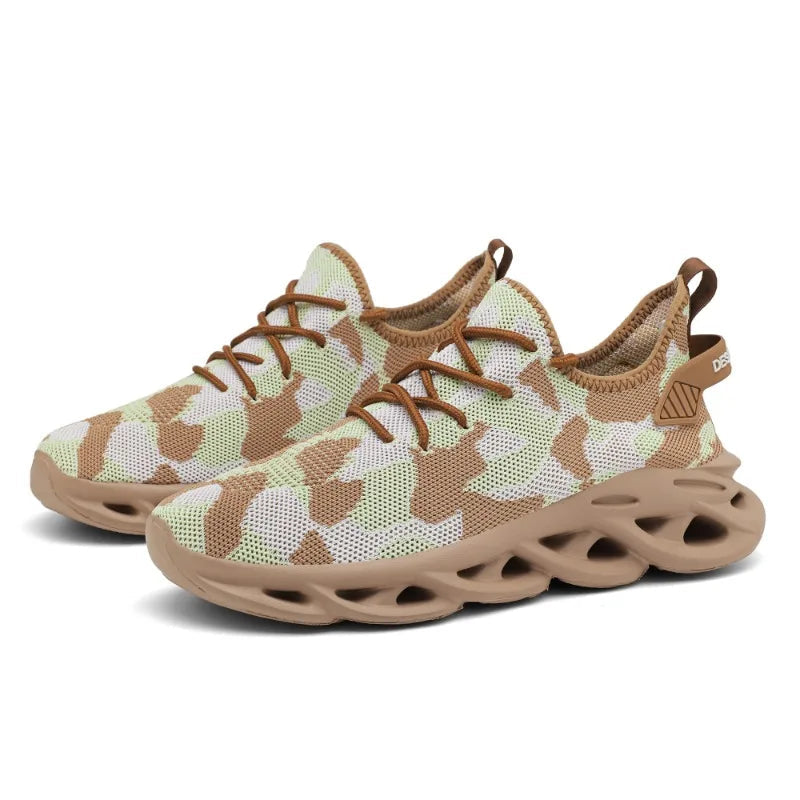 Nitro camo-knit athletic sneaker ultralight performance trainer with energy return shock-absorbing sole