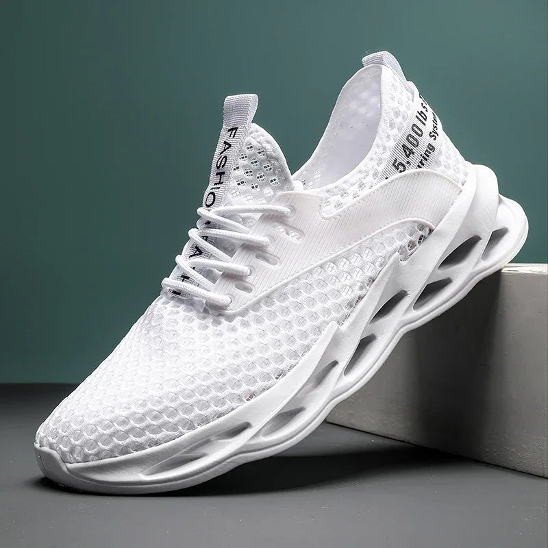 Lightweight phantom camo mesh sneaker with breathable upper and sculpted power-driven sole for runners