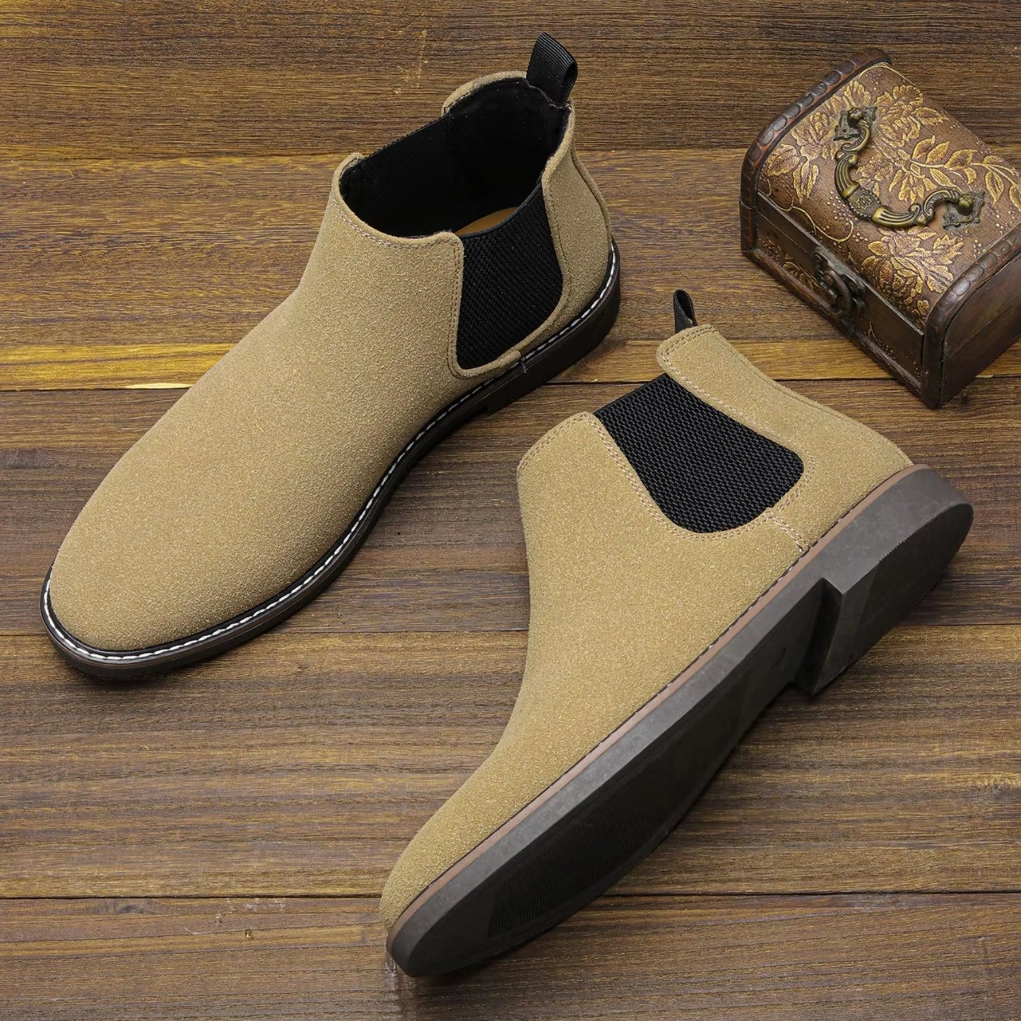 Belmont unisex vegan leather Chelsea boot in classic black with anti-slip sole
