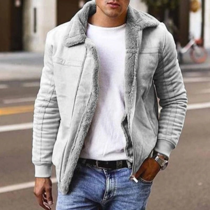 Men's winter aviator jacket with rugged warmth, structured silhouette, and soft inner lining for outdoor wear