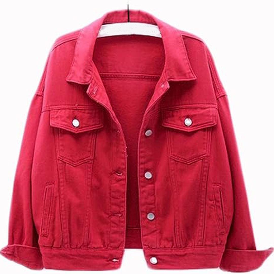 Women's relaxed casual jacket elegant button closure versatile everyday wear polished silhouette