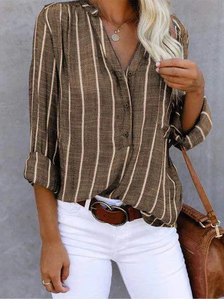 Women's Lina spring blouse flattering silhouette intricate patterned fabric elegant contemporary cut