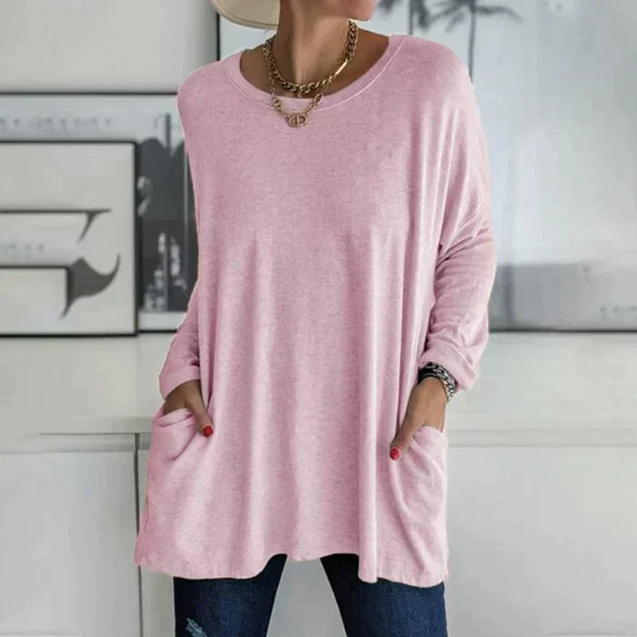 Ruby | Women's Oversized Long Sleeve Tunic Top with Pockets