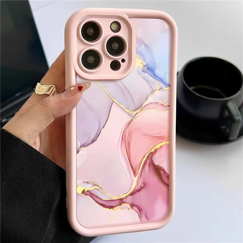 Elysian Marble iPhone case elegant protective cover raised bezel scratch-resistant TPU silicone grip