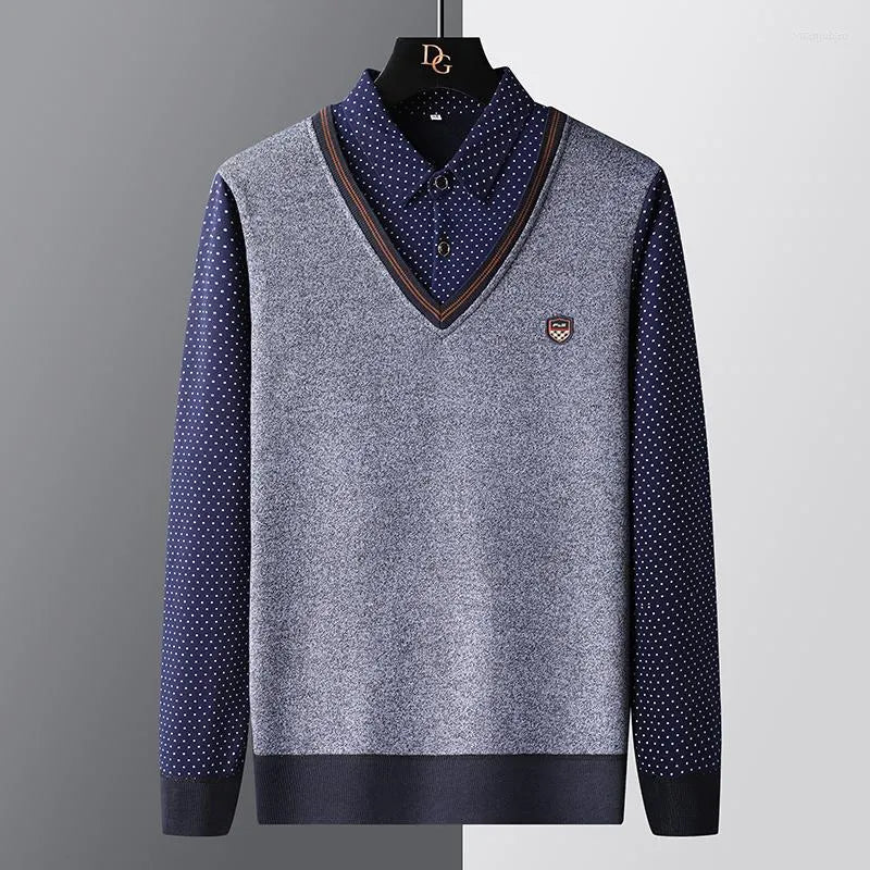Karl premium soft knit polo sweater shirt in classic silhouette for casual to semi-formal wear