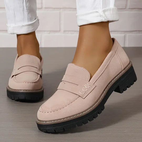 Women's casual slip-on loafers with chunky sole, streamlined silhouette for modern everyday style