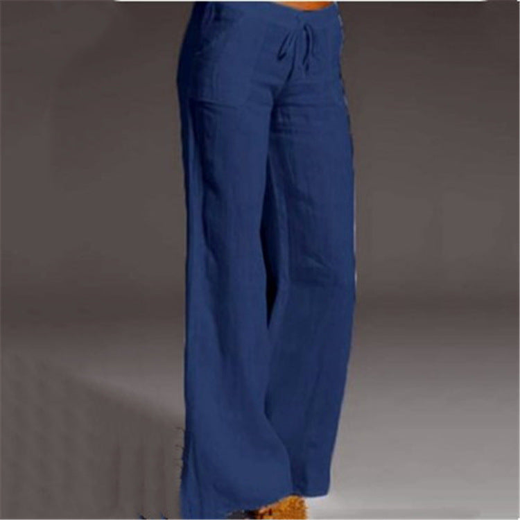 Women's relaxed fit linen pants breathable lightweight fabric effortless chic summer style