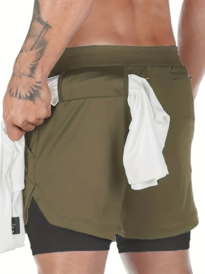 Men's khaki cargo shorts relaxed fit with multiple secure pockets for outdoor everyday wear
