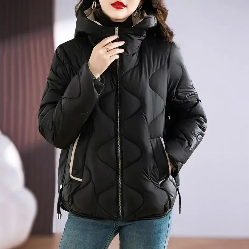 Cascade quilted puffer jacket sleek textured insulation lightweight everyday cold-weather outerwear