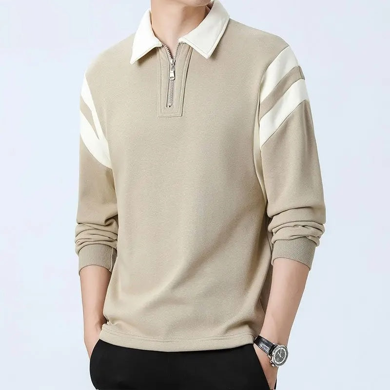 Hudson unisex quarter-zip pullover cotton blend retro collar flexible fit casual layering essential