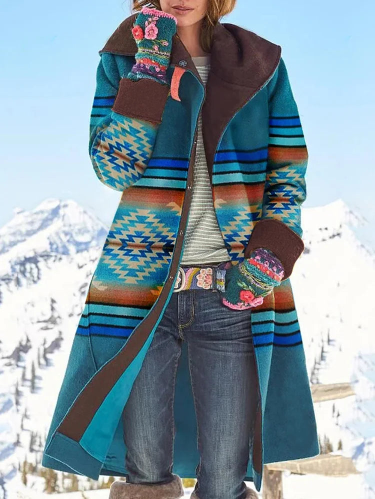 Women's elegant long coat classic silhouette draped outerwear warm versatile cold weather fashion