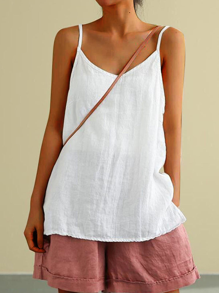 Women's solid color strapless tank top, breathable cotton-nylon blend sleeveless summer everyday wear