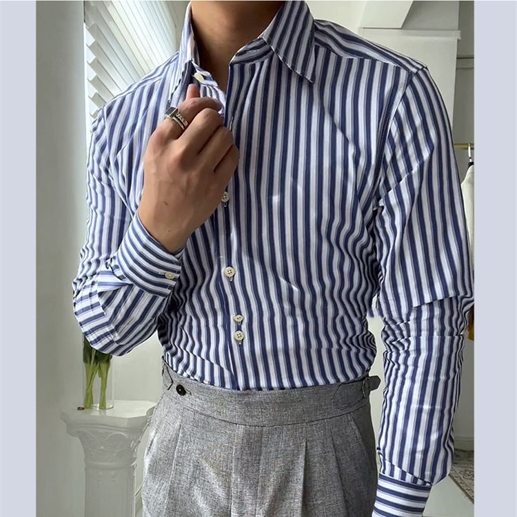 Sjaak Classic slim fit long sleeve shirt men breathable cotton blend refined silhouette