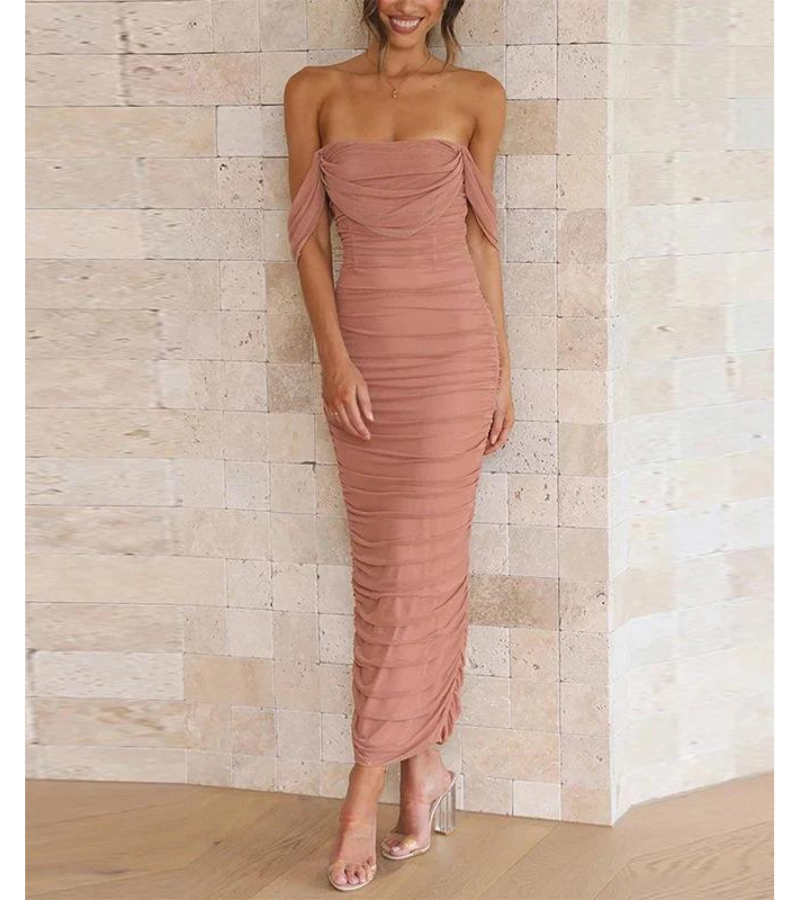 Black off-shoulder evening dress tailored draped silhouette elegant formal gown confident women