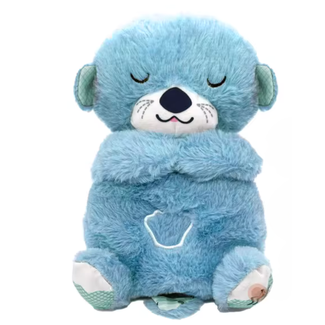 Soft breathing plush sleep aid toy with soothing music, rhythmic movements for kids and adults