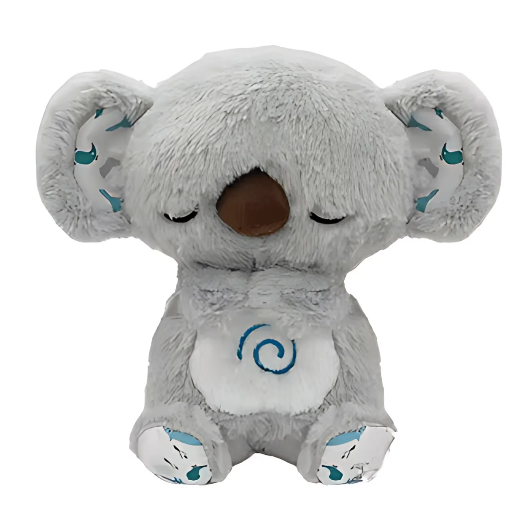 Breathing plush sleep aid toy with soothing music and rhythmic movements for kids and adults