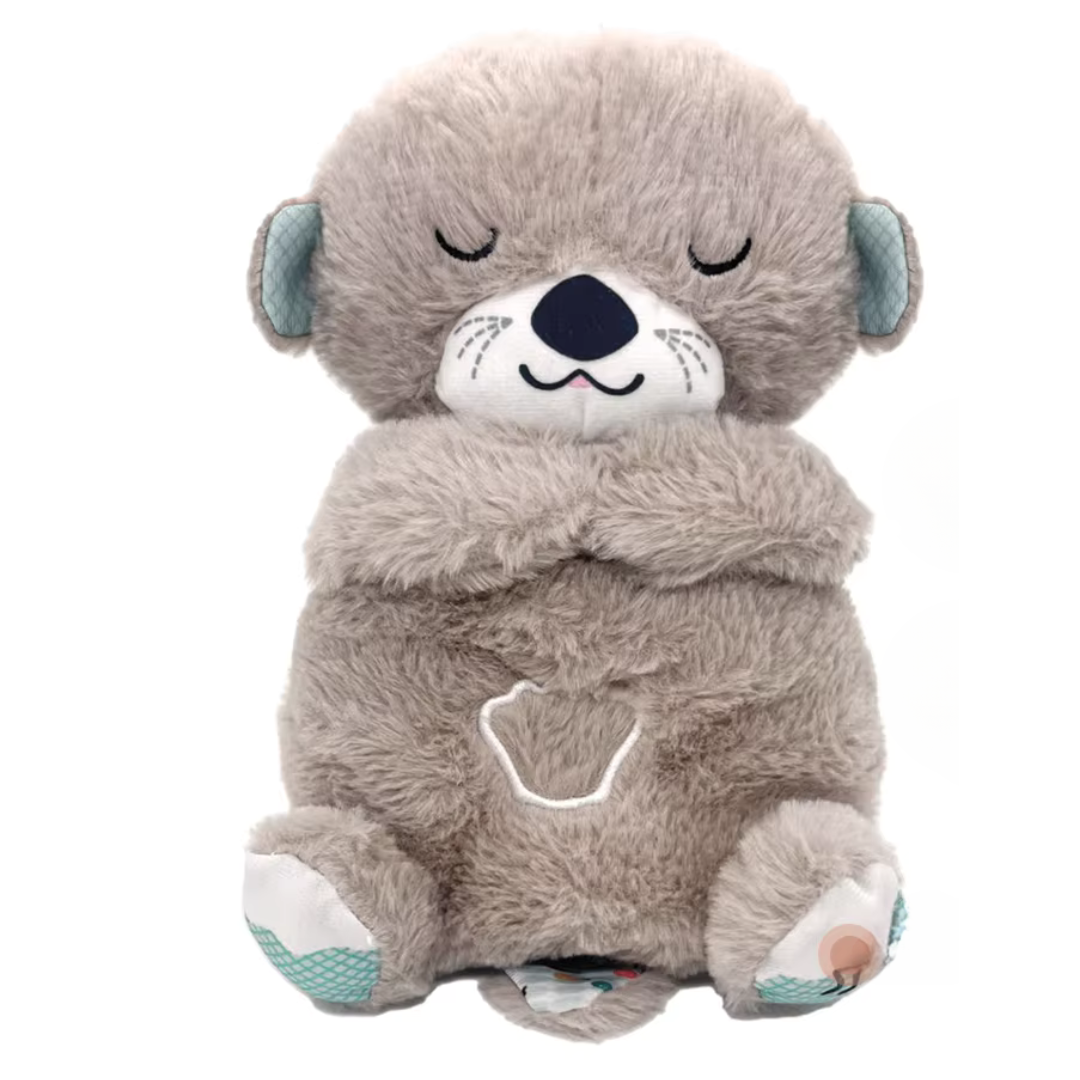 Breathing plush sleep aid toy with soothing music and rhythmic movements for kids and adults