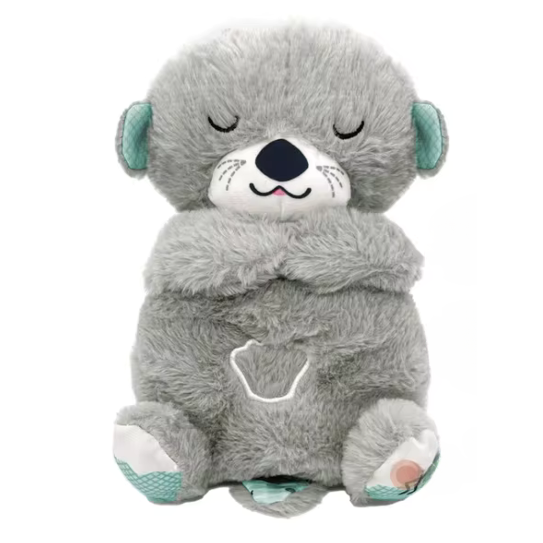 Breathing plush sleep aid toy with soothing music and rhythmic movements for kids and adults