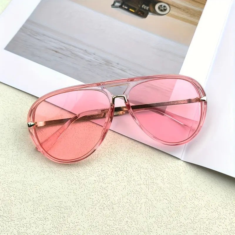 Eros oversized aviator sunglasses UV400 tinted lenses sleek metal accents unisex bold frame