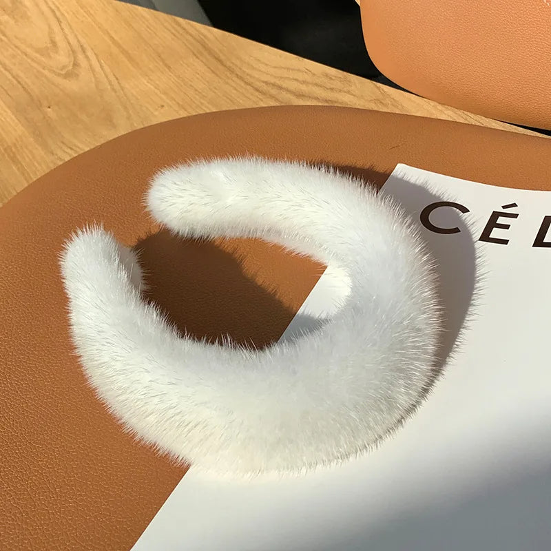 Monarque faux fur headband plush winter accessory elegant non-slip design for women