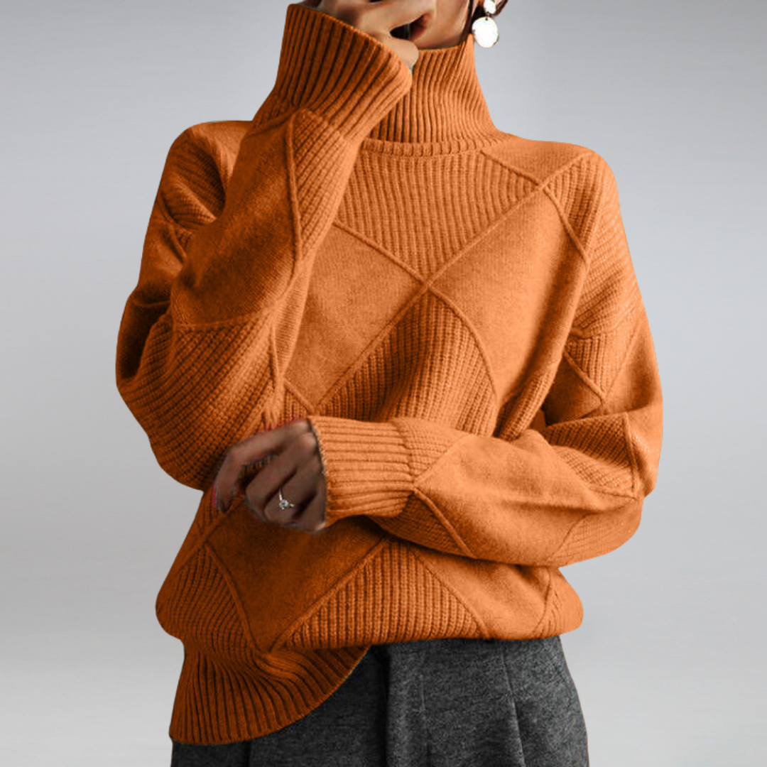 Women's luxury turtleneck sweater elegant designer knit soft high-quality refined style