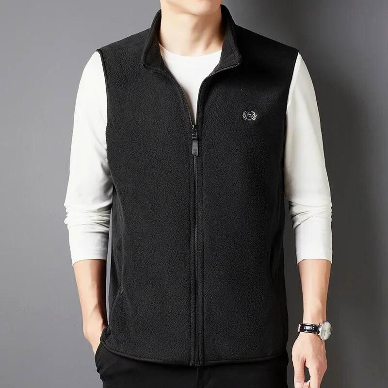 Lafayette 1887 lightweight plush fleece vest stand collar front pockets active lifestyle layer