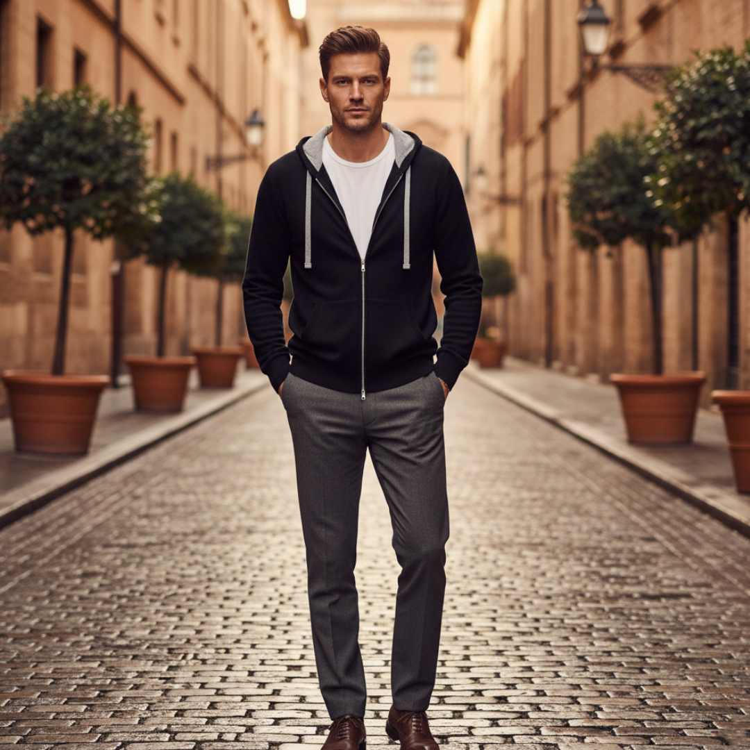Men's heathered melange crew neck pullover regular fit dense knit texture for everyday warmth
