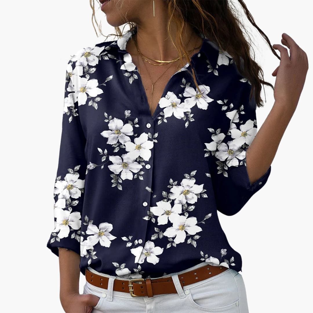 Women's loose fit floral print summer top, lightweight breathable fabric for casual everyday style