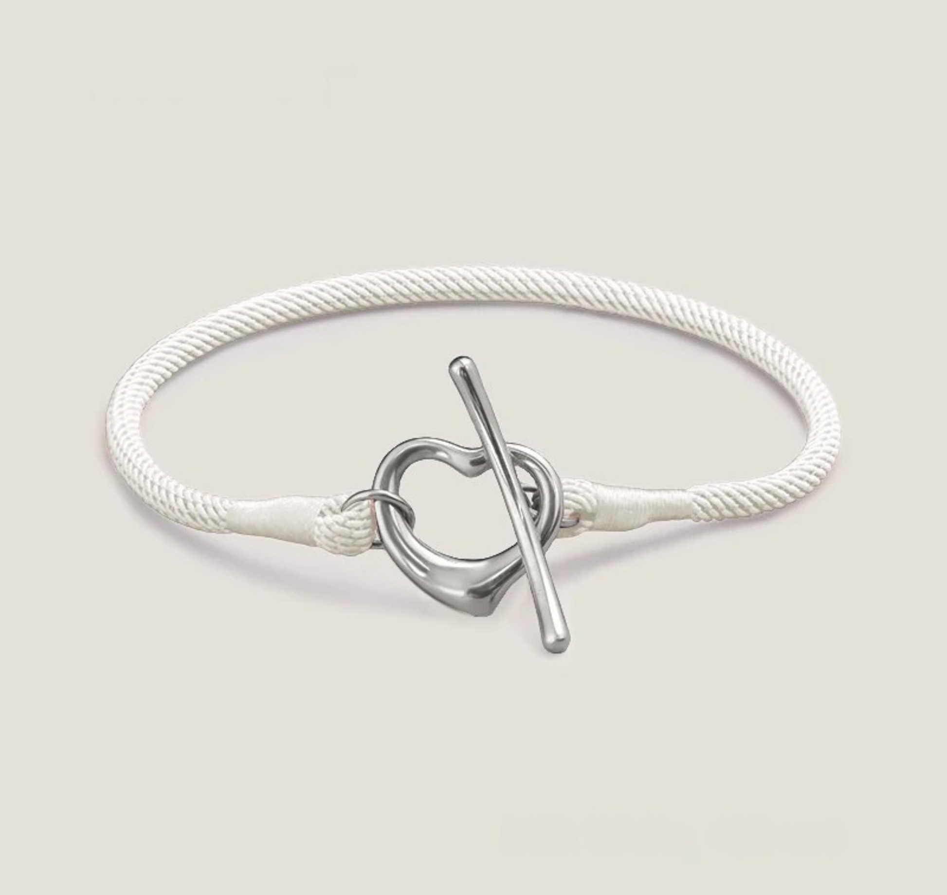Gold-tone heart toggle rope bracelet adjustable telescopic fit tarnish-resistant minimalist love lock