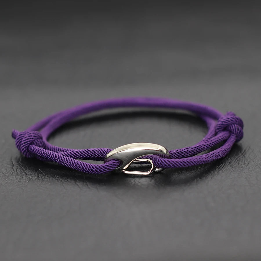 Men's adjustable 3mm Milan rope bracelet with polished hook clasp, water-resistant everyday wear