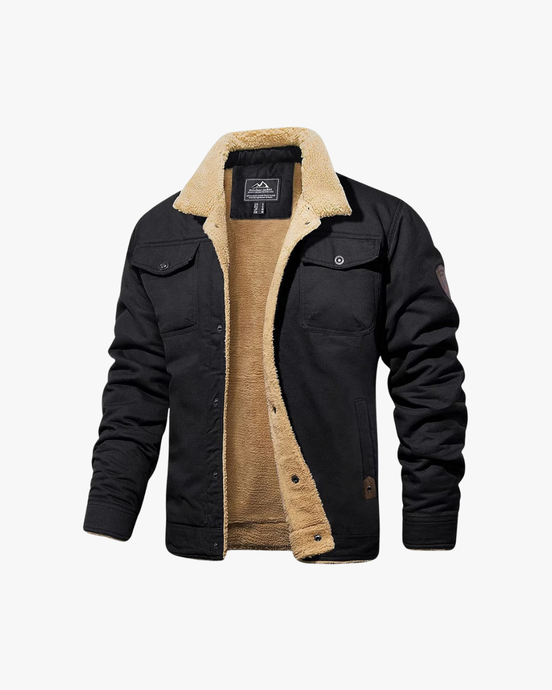 Men's sherpa lined bomber jacket warm fleece interior cold weather everyday casual outerwear