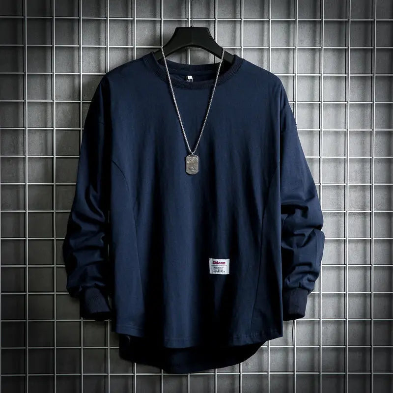 Men's cotton long sleeve shirt structured regular fit versatile winter essential in warm tones