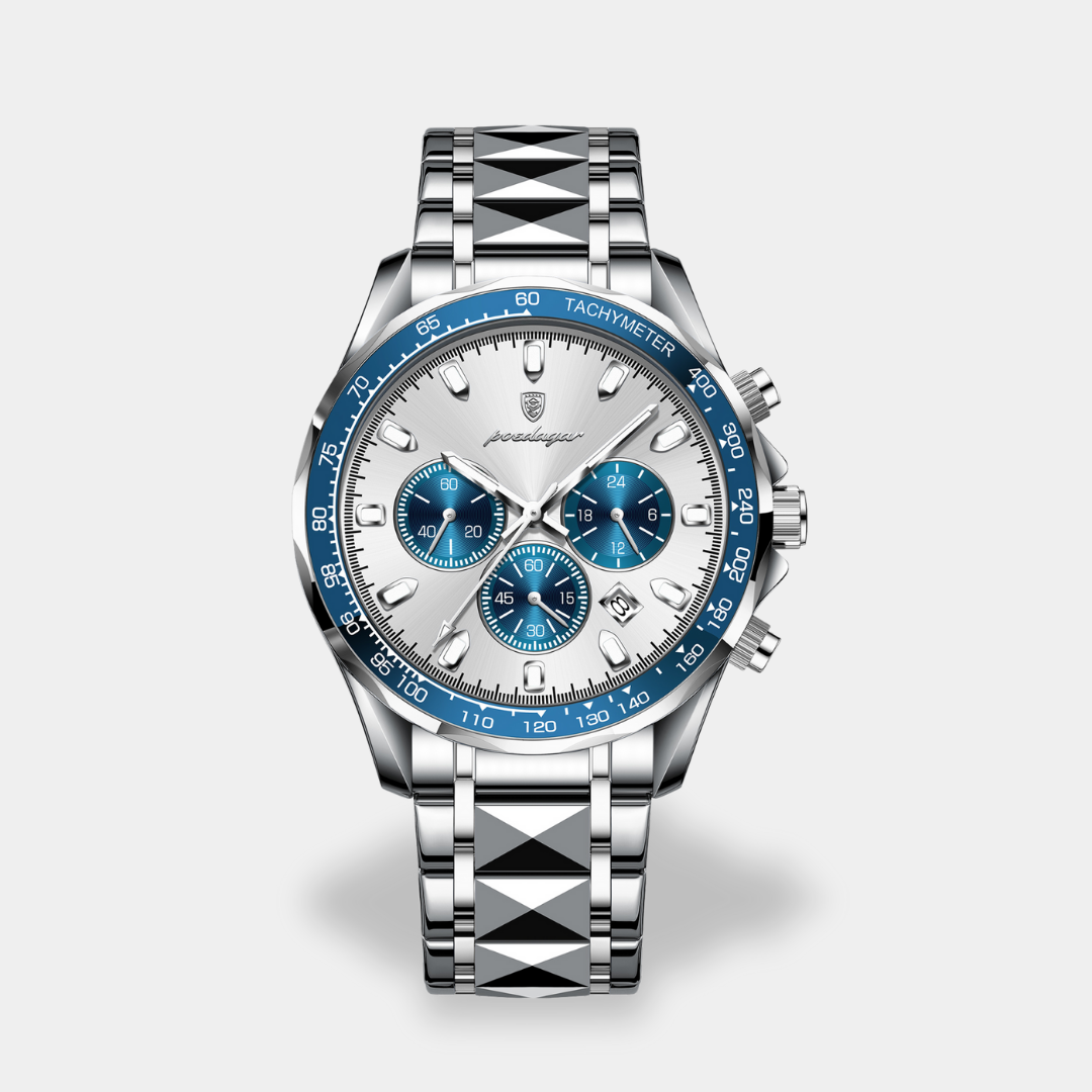 Men's classic watch clear dial date function durable matte finish strap water resistant timeless style