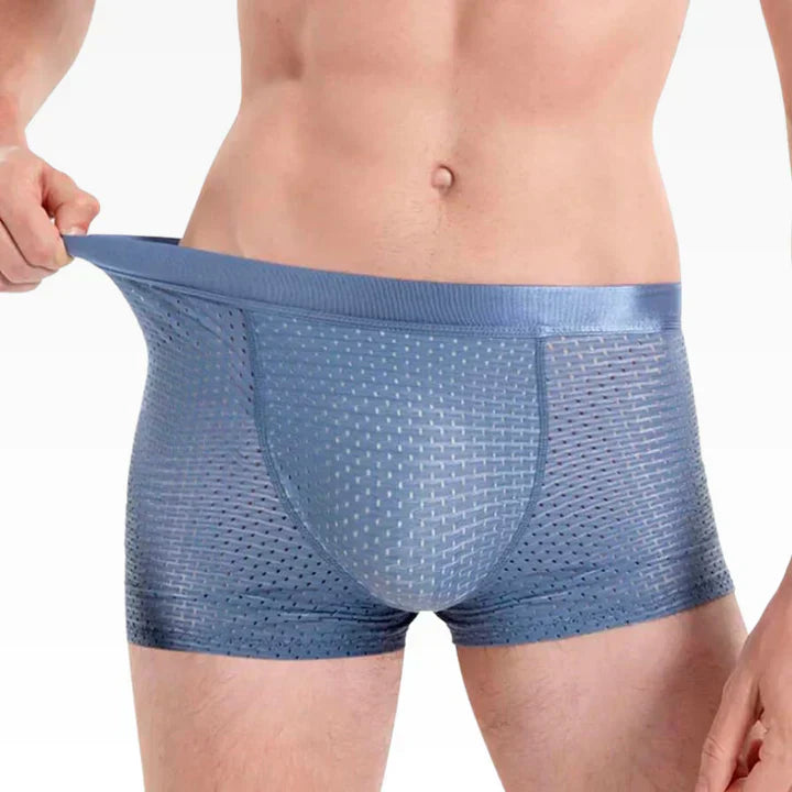 Men's bamboo boxer shorts set, breathable soft fabric, trendy colors, relaxed comfortable fit