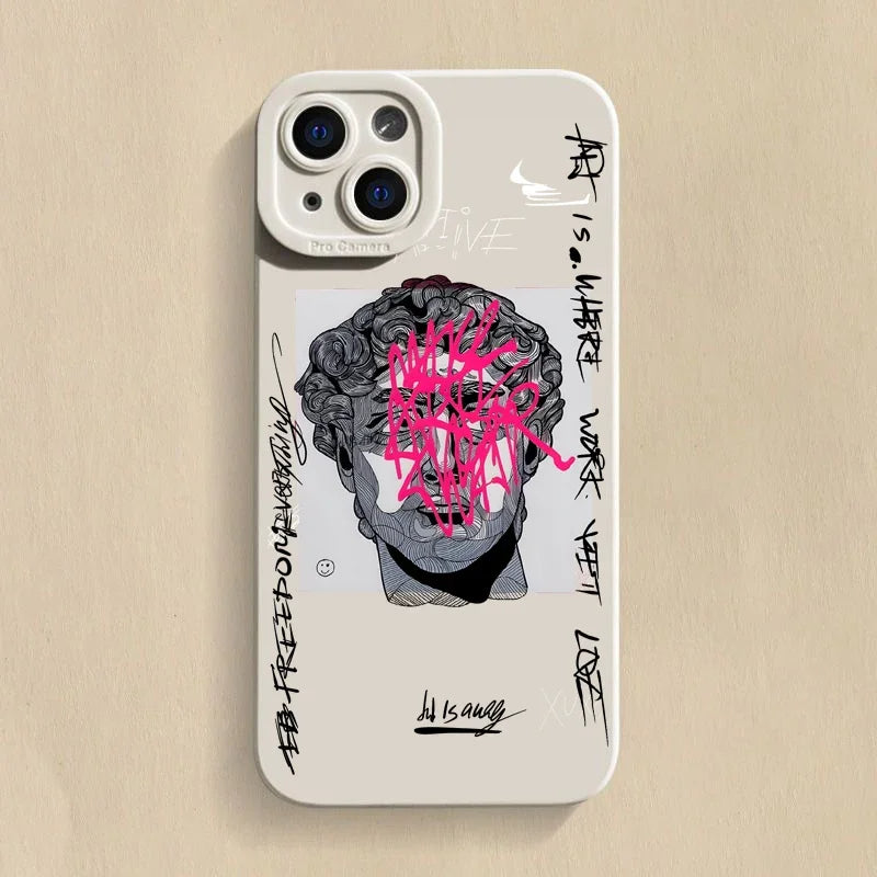 Vandalis iPhone case bold graffiti Mona Lisa street art design premium TPU protective cover urban style