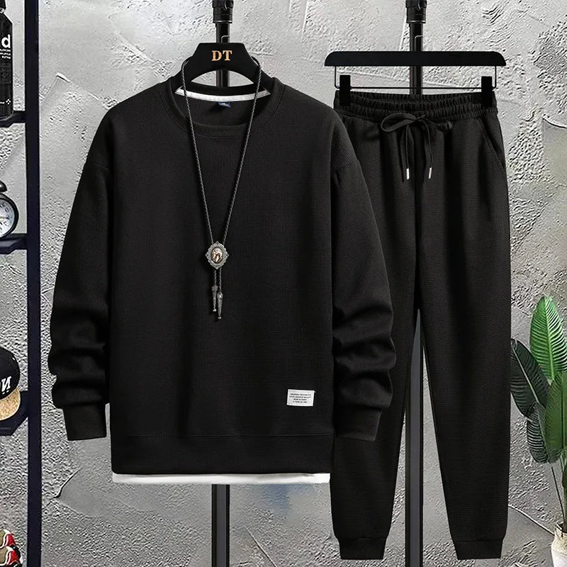 Meridian heather gray knit lounge set relaxed fit two-piece sweater and joggers everyday casual