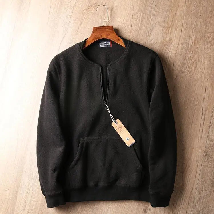 Midland quarter-zip pullover ultra-soft fleece collarless minimalist design for outdoor warmth