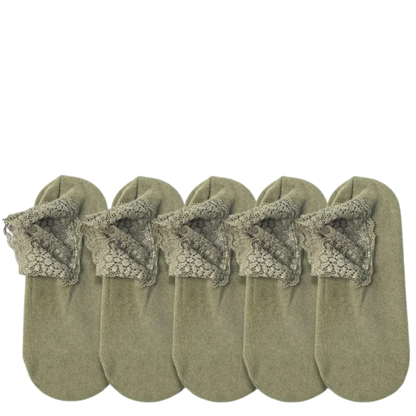 Women's velvet lace-trim grip socks 5-pair set featherlight warm buttery-soft indoor lounging